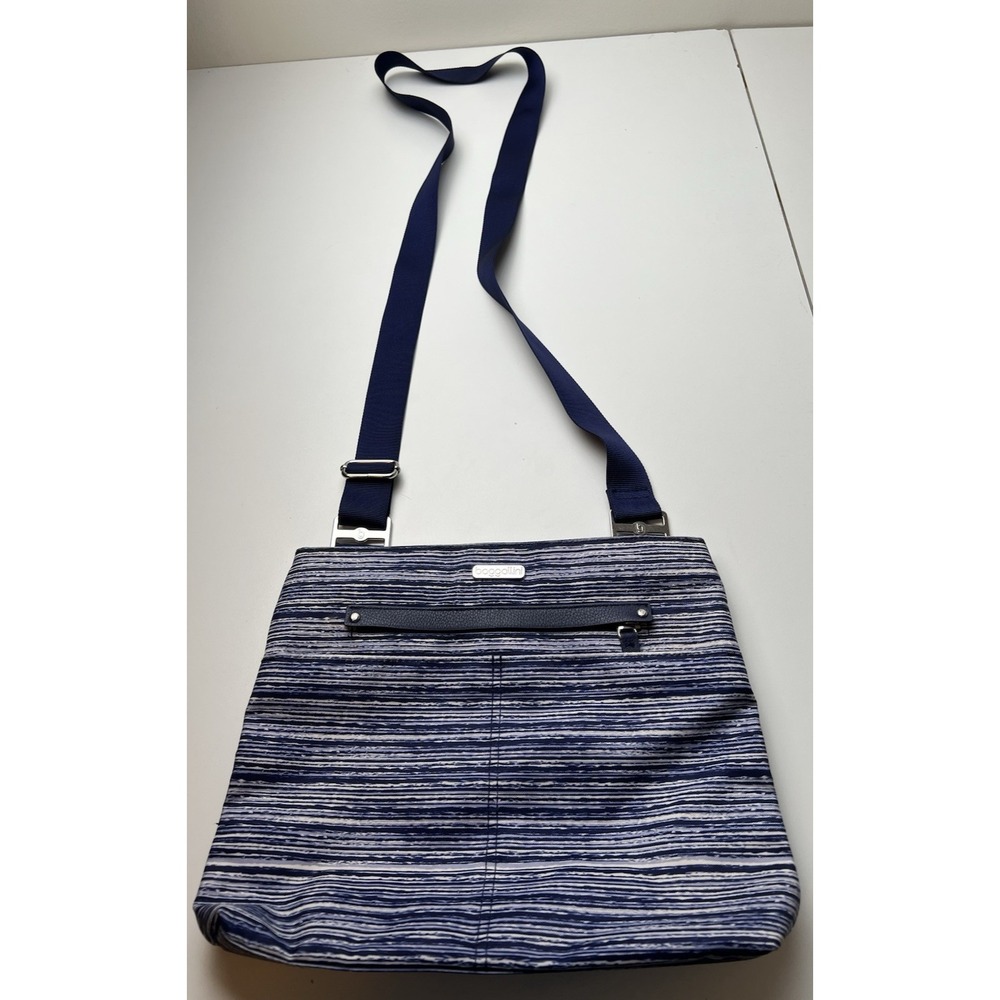 Baggallini Crossbody Purse Bag Blue Striped